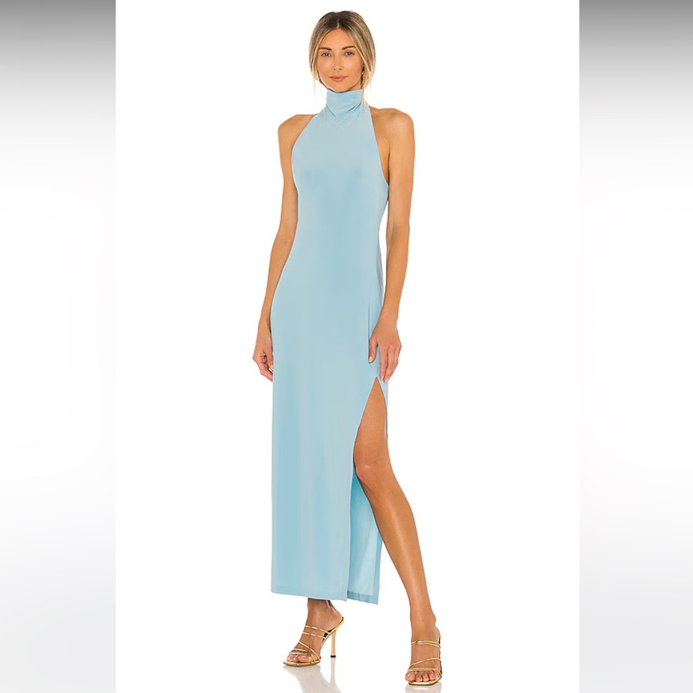 NWT Norma Kamali Blue Halter M/38
